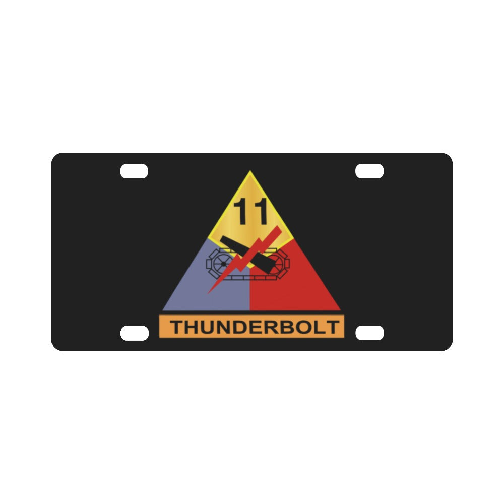 Army - 11th Armored Division - Thunderbolt wo Txt Classic License Plate