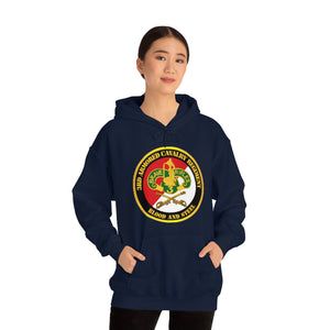 Unisex Heavy Blend Hooded Sweatshirt - Army - 3rd Armored Cavalry Regiment DUI - Red White - Blood and Steel