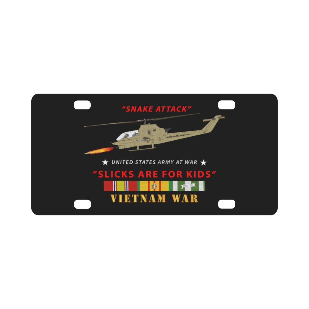 Army - AH-1 Cobra - Snake Attack - Slicks are for Kids w VN SVC Classic License Plate