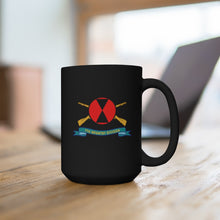 Load image into Gallery viewer, Black Mug 15oz - Army - 7th Infantry Division - SSI w Br - Ribbon X 300
