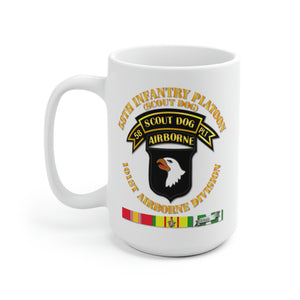 White Ceramic Mug - Army - 58th Infantry Platoon - Scout Dog - w VN SVC