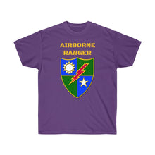 Load image into Gallery viewer, Unisex Ultra Cotton Tee - Airborne Ranger with Crest - Airborne Infantry - Mass Tactical Airborne Operation with Ranger Infantry Branch
