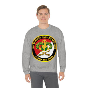 Unisex Heavy Blend Crewneck Sweatshirt - Army - 3rd Armored Cavalry Regiment DUI - Red White - Blood and Steel