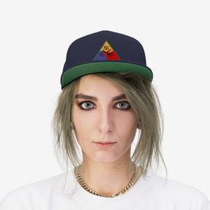 Unisex Flat Bill Hat - 761st Tank Battalion SSI w Name Tape