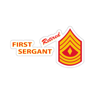 Kiss-Cut Stickers - USMC - E8 - First Sergeant (1SG) - Retired X 300