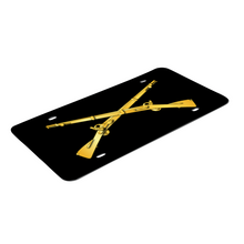 Load image into Gallery viewer, [Made in USA] Custom Aluminum Automotive License Plate 12" x 6" - Army - Infantry Branch - Crossed Rifles
