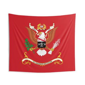 Indoor Wall Tapestries - 1st Engineer Battalion Colors - ALWAYS FIRST - Battalion Colors Tapestry
