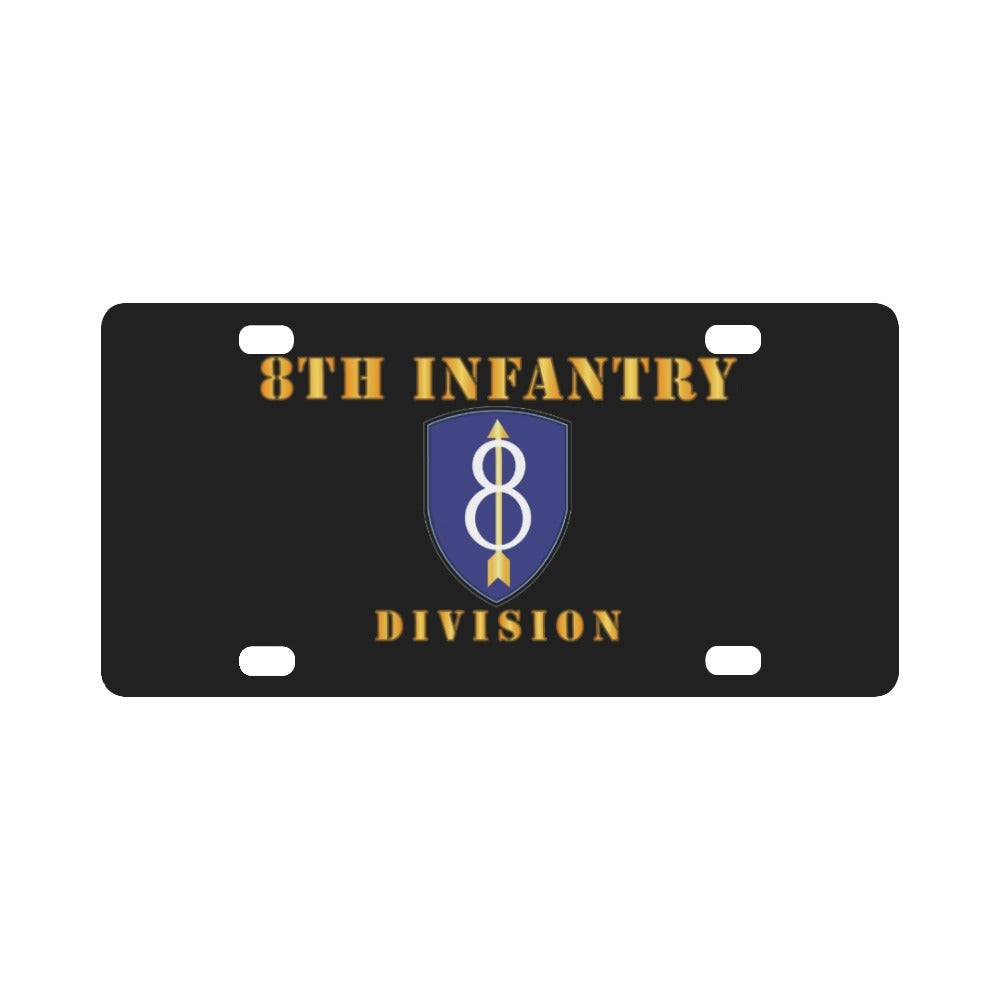 Army - 8th Infantry Division - Classic License Plate