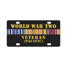 Load image into Gallery viewer, Army - WWII Veteran w PAC SVC Classic License Plate
