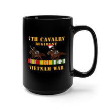 Load image into Gallery viewer, Black Mug 15oz - Army - 7th Cavalry Regiment - Vietnam War wt 2 Cav Riders and VN SVC X300
