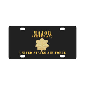 USAF - Major - MAJ - Veteran X 300 - Hat Classic License Plate