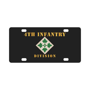 Army - 4th Infantry Division - Classic License Plate