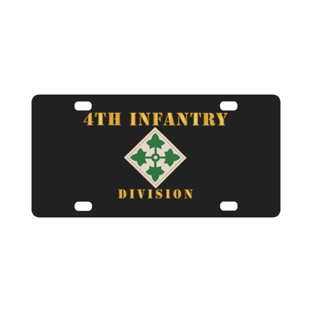 Army - 4th Infantry Division - Classic License Plate