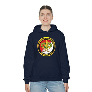 Unisex Heavy Blend Hooded Sweatshirt - Army - 3rd Armored Cavalry Regiment DUI - Red White - Blood and Steel