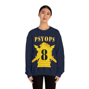 Unisex Heavy Blend Crewneck Sweatshirt - Army - PSYOPS w Branch Insignia - 8th Battalion Numeral - Line X 300 - Hat