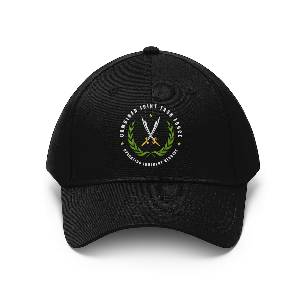 Twill Hat - JTF - Joint Task Force - Operation Inherent Resolve wo Bkgrd - Hat - Direct to Garment (DTG) - Printed