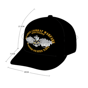 Seabee Combat Warfare Spec Badge - EM w Color Bee w Txt - Adult Adjustable Classic Baseball Cap