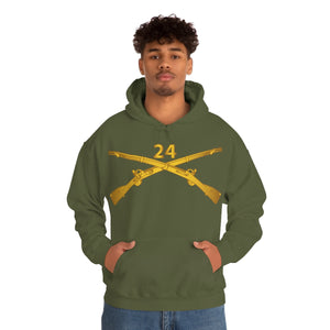 Unisex Heavy Blend Hooded Sweatshirt - Army - 24th Infantry Regiment Branch Wo Txt