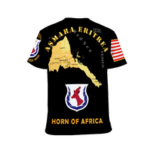 Load image into Gallery viewer, AOP - Army - Kagnew Station with Map Asmara Eritrea - Front /Back - L/R Sleeve T-Shirt
