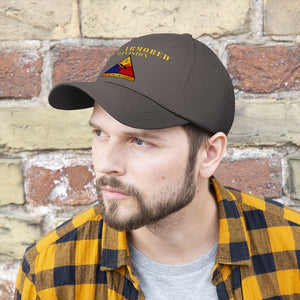 Unisex Twill Hat - 1st Armored Division - Shoulder Sleeve Insignia (SSI) without Text - Direct to Garment (DTG) Printed