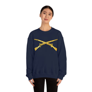 Unisex Heavy Blend Crewneck Sweatshirt - Army - Infantry Branch - Crossed Rifles