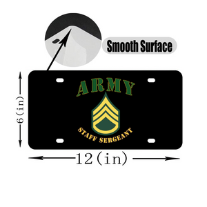 [Made in USA] Custom Aluminum Automotive License Plate 12" x 6" - Army - ARMY -  SSG