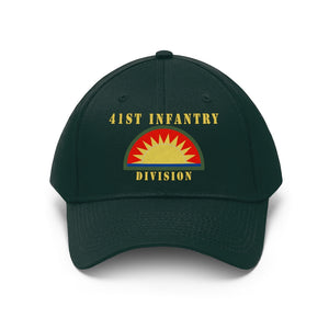 Army - 41st Infantry Division X 300 - Hat - Unisex Twill Hat - Direct to Garment (DTG) Printed