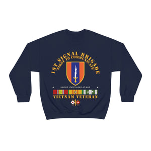 Unisex Heavy Blend Crewneck Sweatshirt - Army - 1st Signal Bde SSI w VN SVC