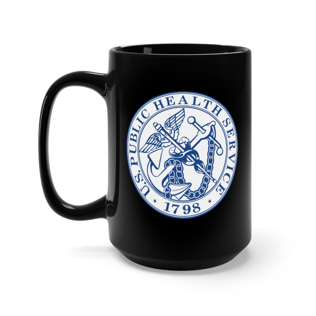Black Mug 15oz - USPHS - United States Public Health Service Seal