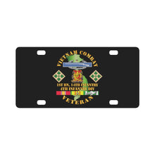 Load image into Gallery viewer, Army - Vietnam Combat Infantry Veteran w 1st Bn 14th Inf - 4th ID SSI Classic License Plate
