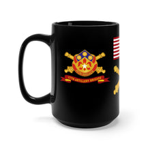 Load image into Gallery viewer, Black mug 15oz - Army 57th Artillery Brigade - DUI with Branch - 57th Artillery Brigade - SSI w Branch - Ribbon
