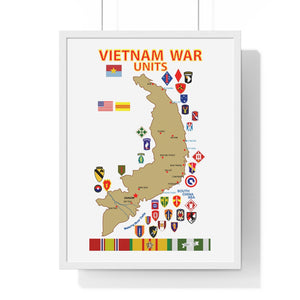 Premium Framed Vertical Poster - Map - Vietnam Units - 3 wo DS