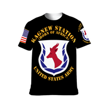 Load image into Gallery viewer, AOP - Army - Kagnew Station with Map Asmara Eritrea - Front /Back - L/R Sleeve T-Shirt
