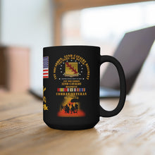 Load image into Gallery viewer, Black Mug 15oz - Army - 1st Squadron, 32nd Cavalry Regiment (Air Assault), Operation Iraqi Freedom with Iraq Service Ribbons
