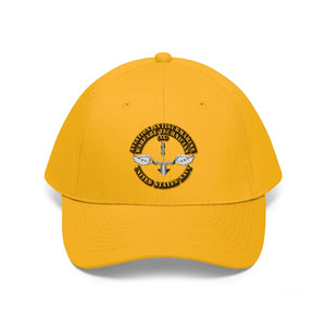 Unisex Twill Hat - Navy - Rate - Navy Aviation Antisubmarine Warfare Technician - Direct to Garment (DTG) - Printed