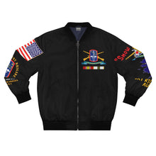 Load image into Gallery viewer, AOP Bomber Jacket - Army - 172nd Infantry Brigade, Ft. Richardson, AK with Cold War Ribbons
