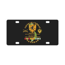 Load image into Gallery viewer, Army - Vietnam Combat Veteran - 2nd Squadron, 1st Cav Regt LRRP - Black Hawk w VN SVC Classic License Plate
