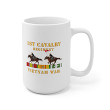 Load image into Gallery viewer, Ceramic Mug 15oz - Army - 1st Cavalry Regiment - Vietnam War wt 2 Cav Riders and VN SVC X300
