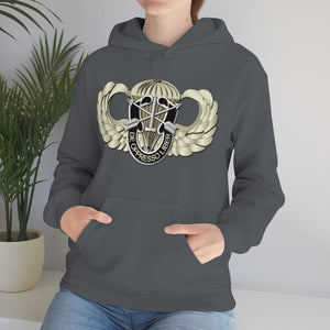 Unisex Heavy Blend Hooded Sweatshirt - SOF - Airborne Badge - SF - DUI