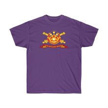 Load image into Gallery viewer, Unisex Ultra Cotton Tee - Army - 57th Artillery Brigade - Distinctive Unit Insignia (DUI) and Shoulder Patch  (SSI) with Artillery Branch and Ribbon
