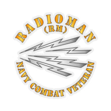 Load image into Gallery viewer, Kiss-Cut Stickers - Navy - Rate - Radioman - Navy Combat Veteran
