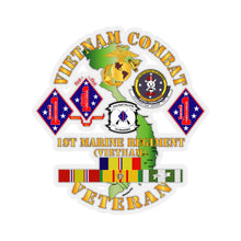 Load image into Gallery viewer, Kiss-Cut Stickers - USMC - Vietnam Combat Vet w 1st Marine Regt w BNs w CAR VN SVC
