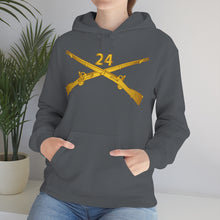 Load image into Gallery viewer, Unisex Heavy Blend Hooded Sweatshirt - Army - 24th Infantry Regiment Branch Wo Txt
