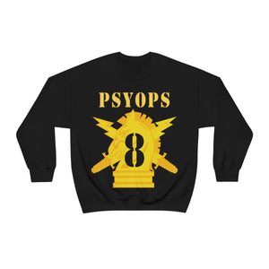 Unisex Heavy Blend Crewneck Sweatshirt - Army - PSYOPS w Branch Insignia - 8th Battalion Numeral - Line X 300 - Hat