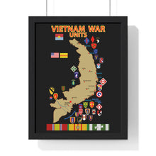 Load image into Gallery viewer, Premium Framed Vertical Poster - Map - Vietnam Units - 3 wo DS - Black
