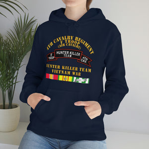 Unisex Heavy Blend Hooded Sweatshirt -  Army - F Troop 4th Cav - Hunter Killer w Vietnam War SVC