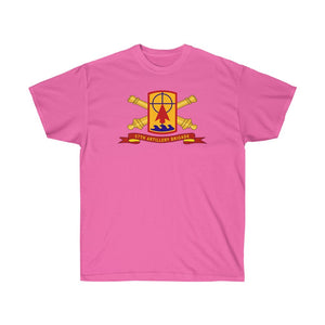 Unisex Ultra Cotton Tee - Army - 57th Artillery Brigade - Shoulder Sleeve Insignia (SSI) with Artillery Branch and Ribbon - American Patriot