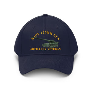 Twill Hat - Army - M107 - 175mm Gun - Artillery Veteran - Hat - Direct to Garment (DTG) - Printed