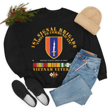 Load image into Gallery viewer, Unisex Heavy Blend Crewneck Sweatshirt - Army - 1st Signal Bde SSI w VN SVC
