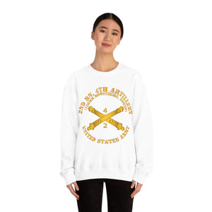 Unisex Heavy Blend Crewneck Sweatshirt - Army - 2nd Bn 4th Field Artillery Regt - 105mm w Arty Br